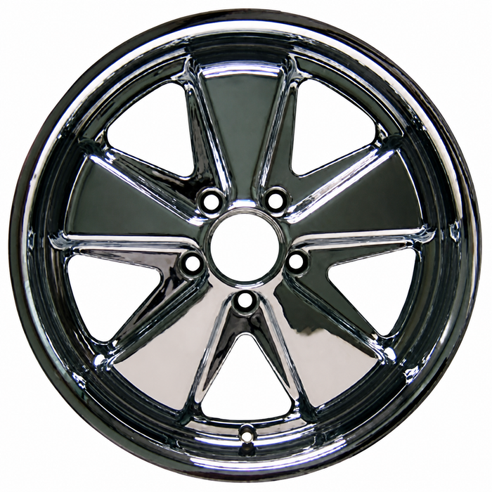C32-FU171C - 911 STYLE 5 SPOKE ALUMINUM WHEEL - FULLY CHROMED - 7 INCH WIDE X 17 INCH DIA.(5.5 IN. BACKSPACE/ET40) - 5X112MM BOLT PATTERN - CENTER CAP AND HARDWARE SOLD SEPARATELY - SOLD EACH