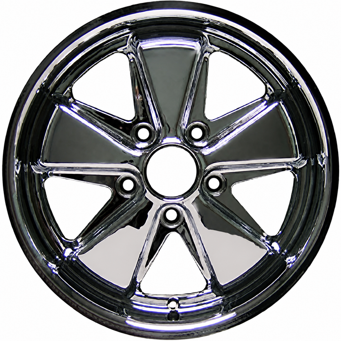 C32-FU172C - 911 STYLE 5 SPOKE ALUMINUM WHEEL - FULLY CHROMED - 7 INCH WIDE X 17 INCH DIA.(5.5 IN. BACKSPACE/ET40) - 5X130MM BOLT PATTERN - CENTER CAP AND HARDWARE SOLD SEPARATELY - SOLD EACH