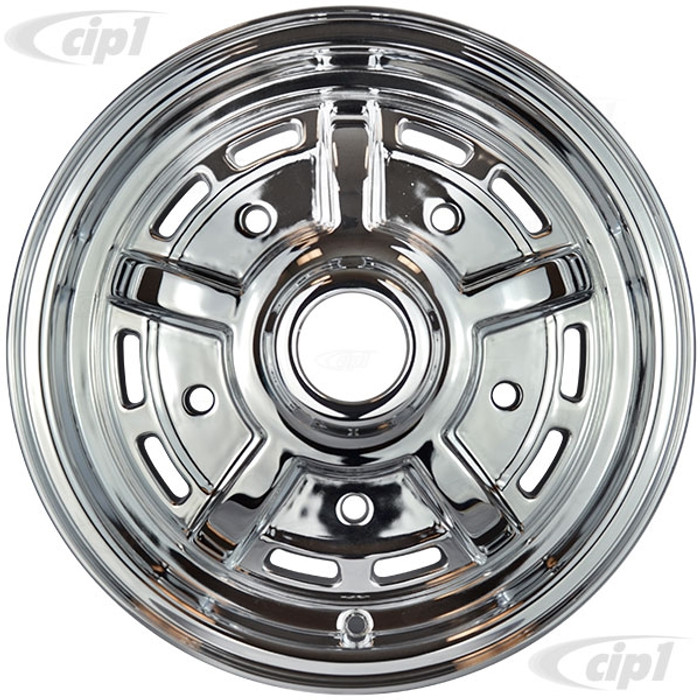 C32-SPR52-CH - 5 BOLT X 205MM SPRINT STAR ALUMINUM WHEEL - FULLY CHROME PLATED - 5.5 INCH WIDE X 15 INCH DIA. (3-1/2 INCH BACKSPACE) - CENTER CAP AND ACORN MOUNTING HARDWARE SOLD SEP. - SOLD EACH