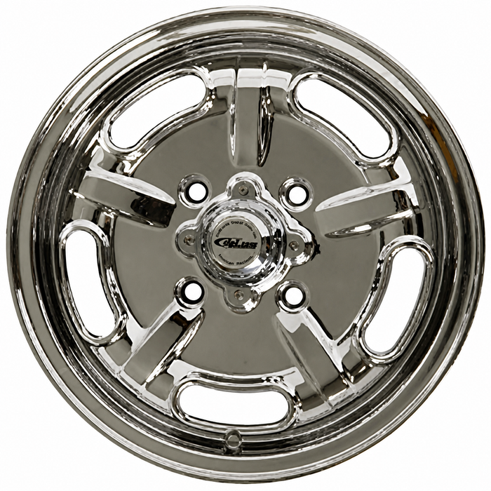 C32-SS4130-5515-C - CIP SS SUPER SPEED WHEEL W/CENTER AND VALVE STEM - FULLY CHROME PLATED - 15 INCH X 5.5 INCH WIDE - (BACKSPACING 4.23INCH ET+25) 4 BOLT X 130MM - BEETLE 68-79 / GHIA 68-74 / TYPE-3 66-73 - HARDWARE SOLD SEP. - SOLD EACH