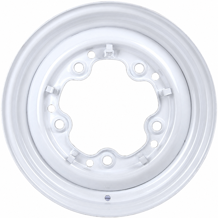 ACC-C10-6620-SMWH - STOCK SMOOTHIE 5X205MM 5 BOLT STEEL WHEEL - PAINTED WHITE - 15X4-1/2 (3-3/4 INCH BACK SPACING) HUBCAP SOLD SEPARATELY - BEETLE 52-67 GHIA 56-65 T-3 62-65 BUS 52-73 - SOLD EACH