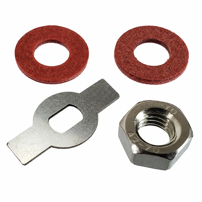 C33-S00312 - 211-857-529-K - 211857529K - GERMAN QUALITY FROM C&C U.K. - NUT / TAB / WASHERS TO MNT MIRROR ARM - BUS 55-67 - SOLD SET