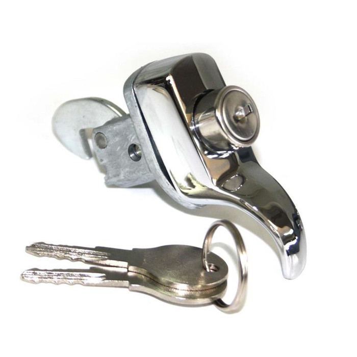 C33-S20654 - 113-827-503-A - 113827503A - GERMAN QUALITY FROM C&C U.K. - ENGINE DECK LID LOCK WITH 2 T CODE KEYS - SHOW QUALITY - BEETLE 65-66 - BUS 1966 ONLY - SOLD EACH