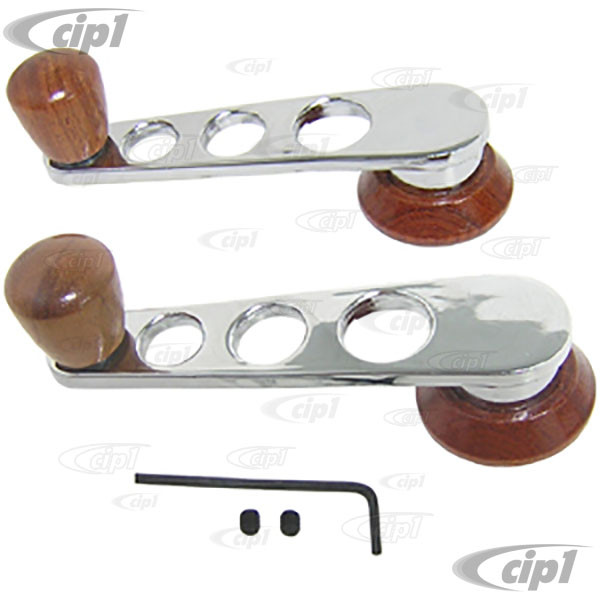 C38-I-092A - ROSEWOOD WINDOW CRANKS - BEETLE 46-67 / GHIA 56-67