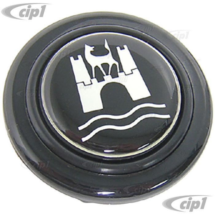 C38-I-184 - WOLFSBURG BUTTON - ONLY FITS OUR FLAT4 GT HUB KIT (DOES NOT FIT ANY STOCK STEERING WHEEL)