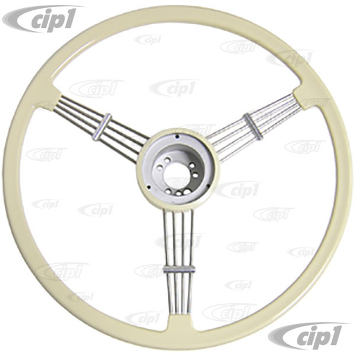 C38-I-235 - GENUINE FLAT-4 (FINEST QUALITY) BANJO STEERING WHEEL - 15-3/4 INCH DIAMETER - IVORY (HUB KIT SOLD SEPARATE) - SOLD EACH