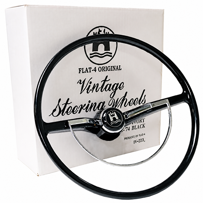 C38-IN-213A - FLAT-4 - BEST QUALITY - 113-498-601 - 113498601 - COMPLETE STEERING WHEEL KIT - CHARCOAL (BLACK) - INCLUDES CANCELLATION RING - BEETLE SEDAN 62-71- BEETLE CONV. 62-70 - GHIA 62-71 - TYPE-3 62-71 - SOLD EACH