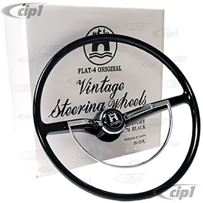 C38-IN-214A - FLAT-4 - BEST QUALITY - COMPLETE EARLY STYLE STEERING WHEEL KIT - BLACK - 16MM SHAFT (113-415-660-A REQUIRED-SOLD SEP.) - BEETLE 74-79 PLUS MEXICAN MODELS - EACH