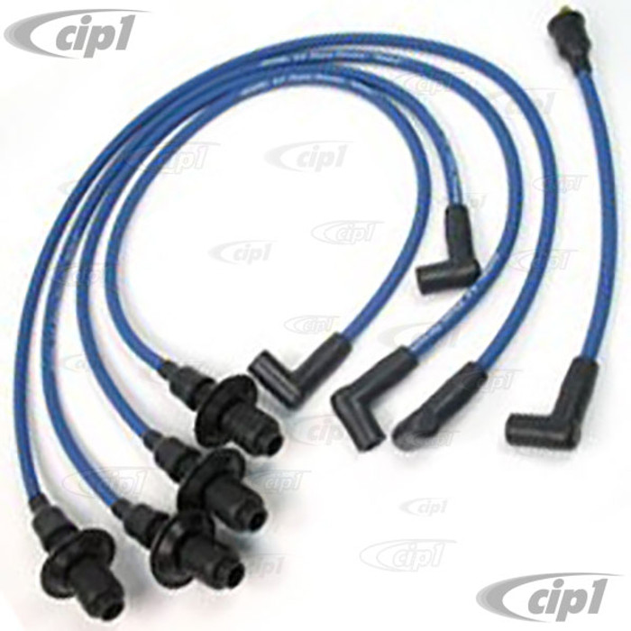 PER-804-303 - PERTRONIX FLAMETHROWER 8MM IGNITION WIRE SET - FOR VW BILLET DISTRIBUTOR WITH PIN CAP POSTS (MALE) BLUE - SOLD SET