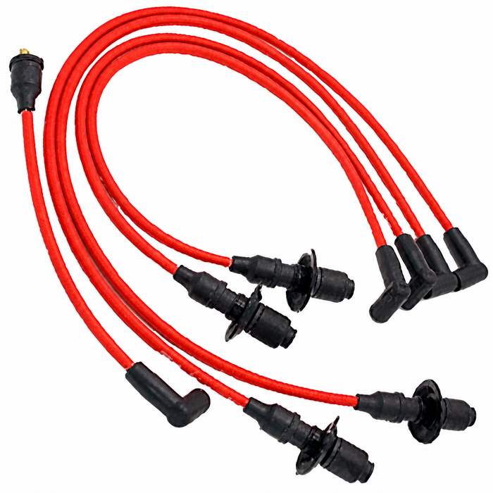 PER-804-404 - PERTRONIX FLAMETHROWER 8MM IGNITION WIRE SET - FOR VW BILLET DISTRIBUTOR WITH PIN CAP POSTS (MALE) RED - SOLD SET