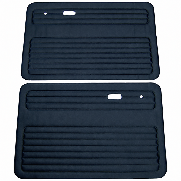 T10-1004-11 - 67-79 BEETLE FRONT DOOR PANEL SET W/O MAP POCKETS - BLACK - SOLD PAIR