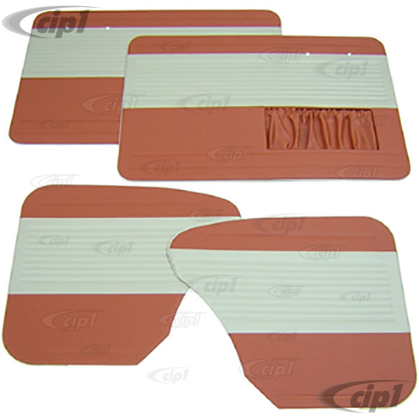 T19-1122-2315 - OEM CLASSIC RIBBED VINYL DOOR PANEL SET - BEETLE