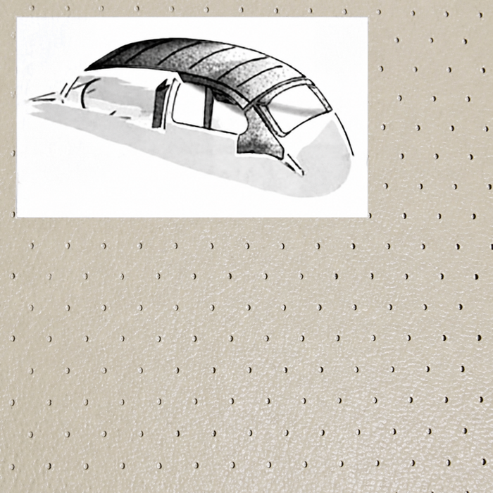 T20-1115-44 - 53-60 BEETLE SEDAN -O.E. STYLE HEADLINER -W/ POST MATERIAL - OFF-WHITE PERFORATED VINYL