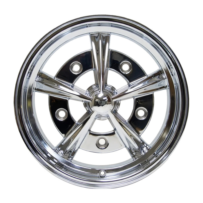 ACC-C10-6656 - 9753 - FULLY CHROMED RADER STYLE WHEEL - 15 INCH X 5 INCH - 5 X 205MM BOLT WHEEL (3.25 IN. BACKSPACE) - SOLD EACH