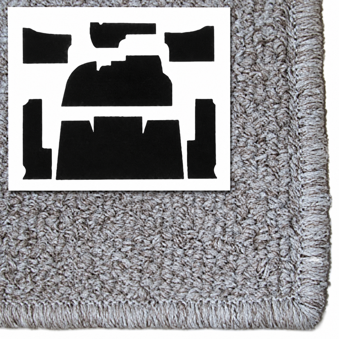 T34-F1106-628 - 58-68 BEETLE  7PC CARPET SET -OATMEAL TAN FOR FOOTREST - WITH HEATER GROMMETS