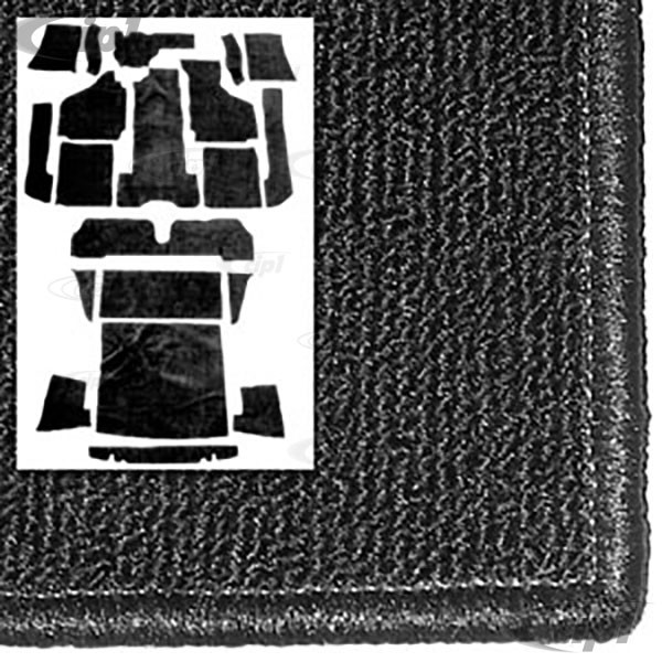 T34-F1626-301 - 69-74 GHIA CONVERTIBLE 20PC CARPET SET - BLACK