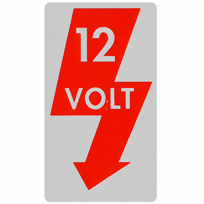 ACC-C10-9714 - ZVW28 - 111-0007 - 12 VOLT LIGHTNING BOLT STICKER FOR DOOR JAM - 1.5 X 2.5 - SOLD EACH