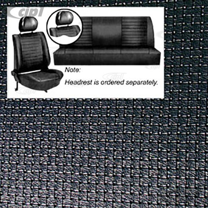 T43-1328-09 - 77-79 BEETLE CONVERTIBLE SEAT COVER SET - BLACK SQUARE WEAVE