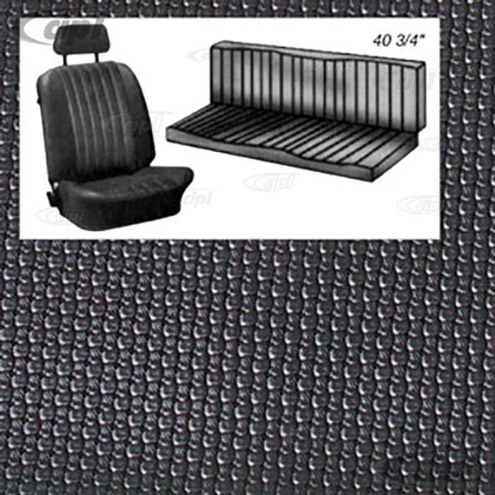 T43-1526-01 - 69-71 GHIA SEDAN SEAT COVER SET -BLACK BASKET WEAVE -ORDER HEADREST SEP.