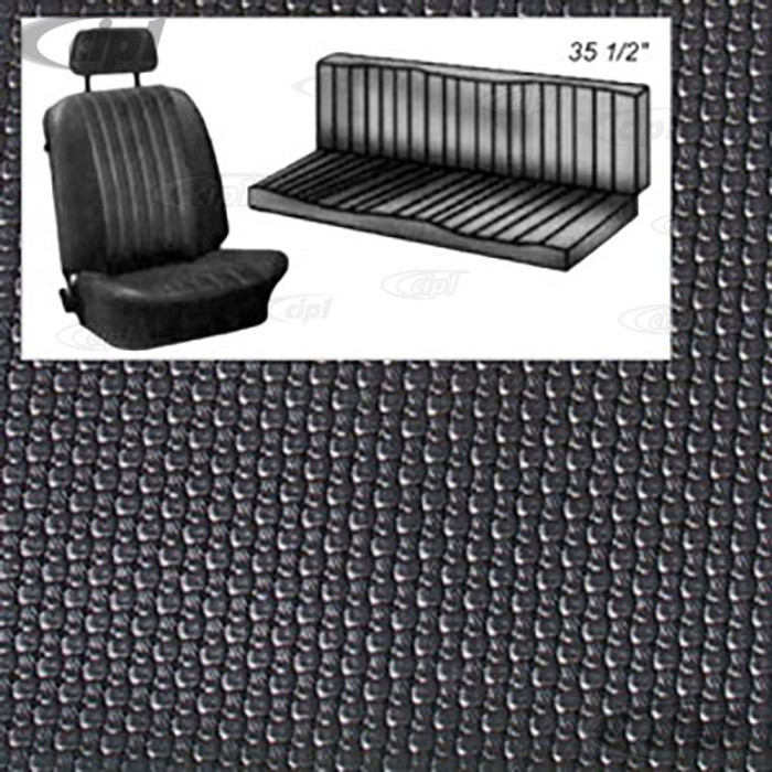 T43-1626-01 - 69-71 KARMANN GHIA CONVERTIBLE SEAT COVER SET -BLACK BASKET WEAVE -ORDER HEADREST SEP.