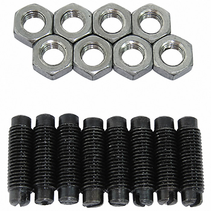 ACC-C10-5239 - 043109451 - GERMAN MADE - VALVE ADJUSTING SCREW KIT WITH 8MM JAM NUTS - STOCK REPLACEMENT - ALL BEETLE STYLE ENGINES - SOLD AS 16 PIECE SET