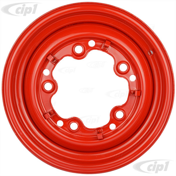 Image of ACC-C10-6620-SMRD - STOCK SMOOTHIE 5X205MM 5 BOLT STEEL WHEEL - HOT ROD RED - 15X4-1/2 (3-3/4 INCH BACK SPACING) HUBCAP SOLD SEPARATELY - BEETLE 52-67 GHIA 56-65 T-3 62-65 BUS 52-73 - SOLD EACH