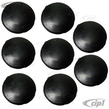 Image of VWC-111-831-449-AB8 - (111831449A) SET OF 8 - DOOR HINGE HOLE COVERS - BLACK HARD PLASTIC - ALL BEETLE 60-79 - SOLD SET OF 8