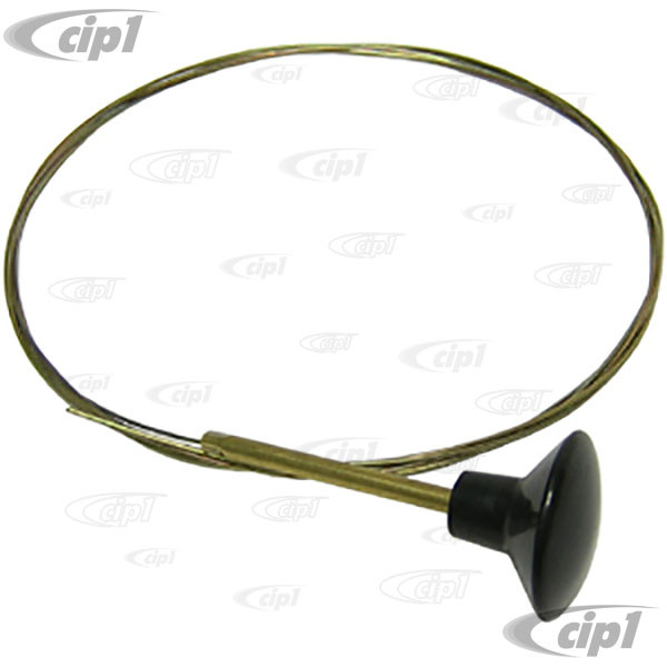 Image of VWC-143-827-531B-BK - REAR HOOD CABLE WITH BLACK KNOB - GHIA 56-74