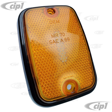 VWC-211-945-119-B - GERMAN QUALITY FROM C&C U.K. - FRONT SIDE MARKER REFLECTOR YELLOW WITH BLACK TRIM - LEFT OR RIGHT - BUS 70-79 - REF.#
