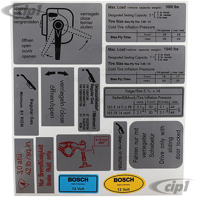 VWC-ZVW30A - DELUXE DECAL SHEET - INCLUDES COIL / WASHER RESERVOIR