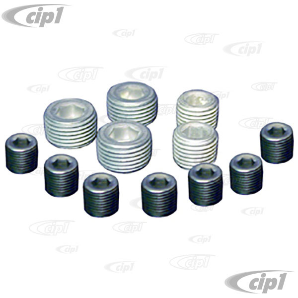 Image of C12-4500-50 - BUGPACK BRAND -ENGINE OIL GALLERY PLUG KIT - ALL DUAL RELIEF BEETLE STYLE CASES
