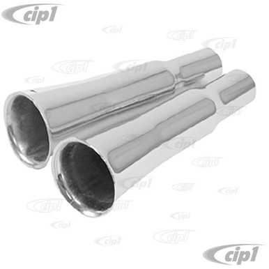 C13-3362 - CUSTOM CHROME TAIL PIPES W/ FLARED ENDS FOR BEETLE