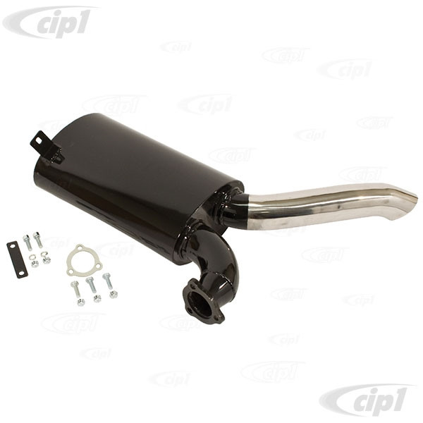 Image of C13-3482 - EMPI - REPLACEMENT BLACK SIDE FLOW MUFFLER (FOR C13-3450 SYSTEM) BUS 63-67 - SOLD EACH