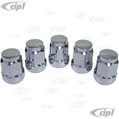 C32-6660 - CHROME PLATED 14MM WHEEL NUT WITH BALL-SEAT - FOR GAS-BURNER WHEEL ON 71-79 BUS - 5 PIECE SET