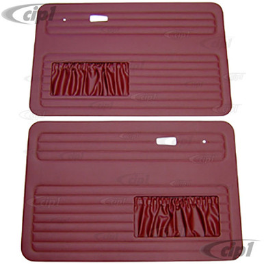 T10-1009-17 - 67-79 BEETLE FRONT DOOR PANEL PAIR - RED - SOLD PAIR