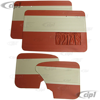 T19-1123-2315 - OEM CLASSIC RIBBED VINYL DOOR PANEL SET - BEETLE