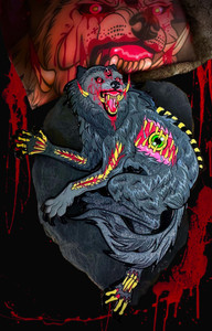 large size artist enamel pin of cryptid night stalker