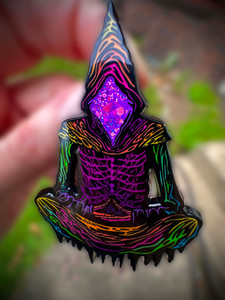 CHROMATIC EGO ASSASSIN, Mini Ego Death Artist enamel pin collaboration with chet zar