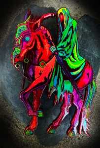 Fires of Mordor red variant Nazgûl Lord of the ring artist pin by almost amusing based on the artwork of Brian Serway