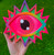 Tropical Dimension hand painted eye gazer woodcut original artwork Tropical Dimension hand painted eye gazer woodcut original artwork