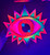 Tropical Dimension hand painted eye gazer woodcut UV light image Tropical Dimension hand painted eye gazer woodcut UV light image