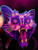 FERAL twilight purr nacht is rainbow metal large enamel artist pin, art by Brian Serway and designed by Almost Amusing!