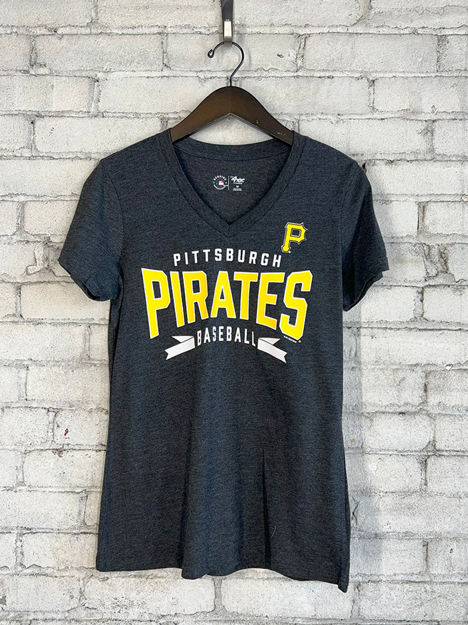 Pittsburgh Pirates Baseball V-Neck Pullover (Pink)