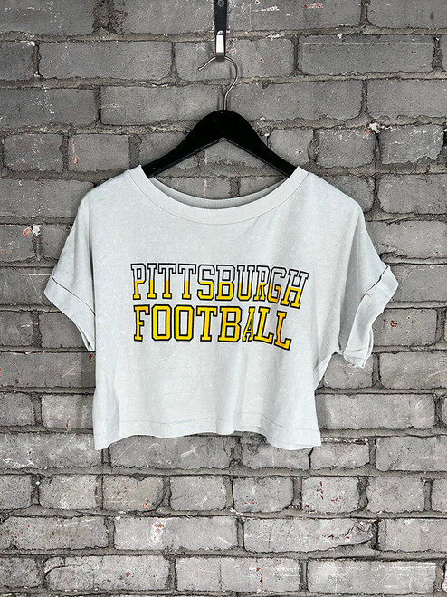Pittsburgh Football Pickett Crop Top Silver