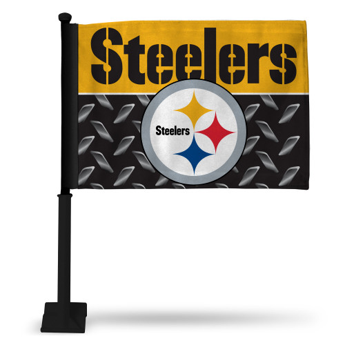 Pittsburgh Steelers Double Sided Car Flag 16"x19"