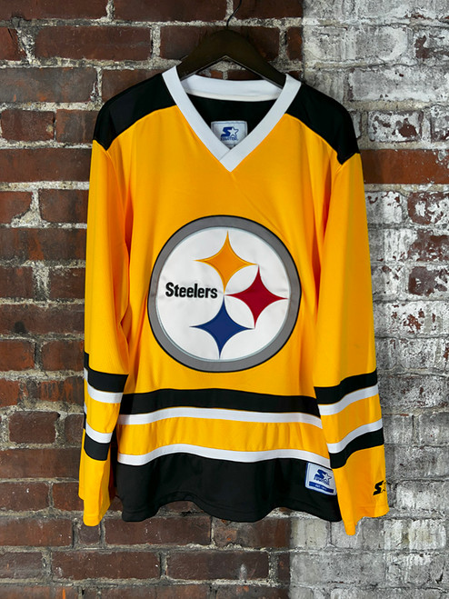 Pittsburgh Steelers Starter Gold Cross-Check  V-Neck Long Sleeve Shirt