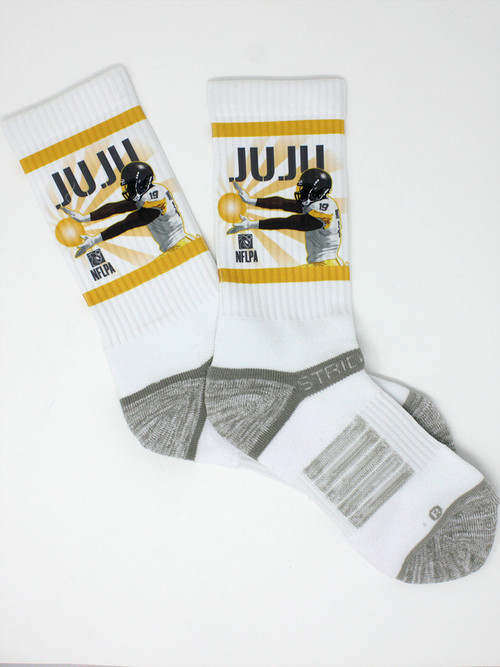 JuJu Smith-Schuster Pittsburgh Steelers White Crew Sock