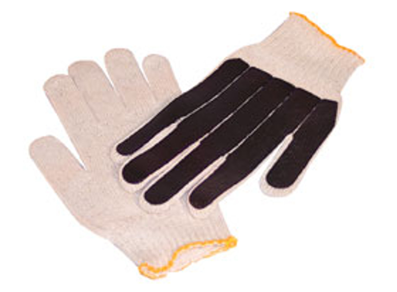 String-Knit Gloves Palm-Coated