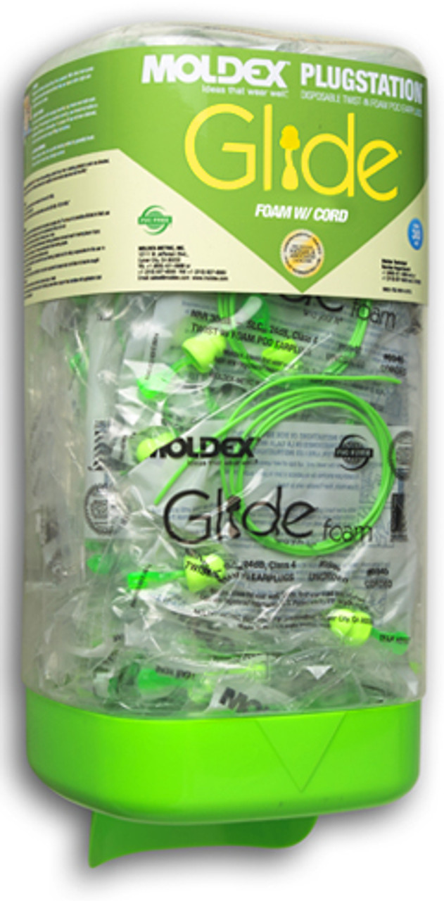 GLIDE Twist-In Foam with Cord PlugStation Earplug Dispenser (150 pair per box)
