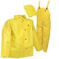 DuraScrim™ Suit - Yellow - 3 Piece Suit - Jacket - Storm Fly Front - Detachable Hood - Snap Fly Front Overall